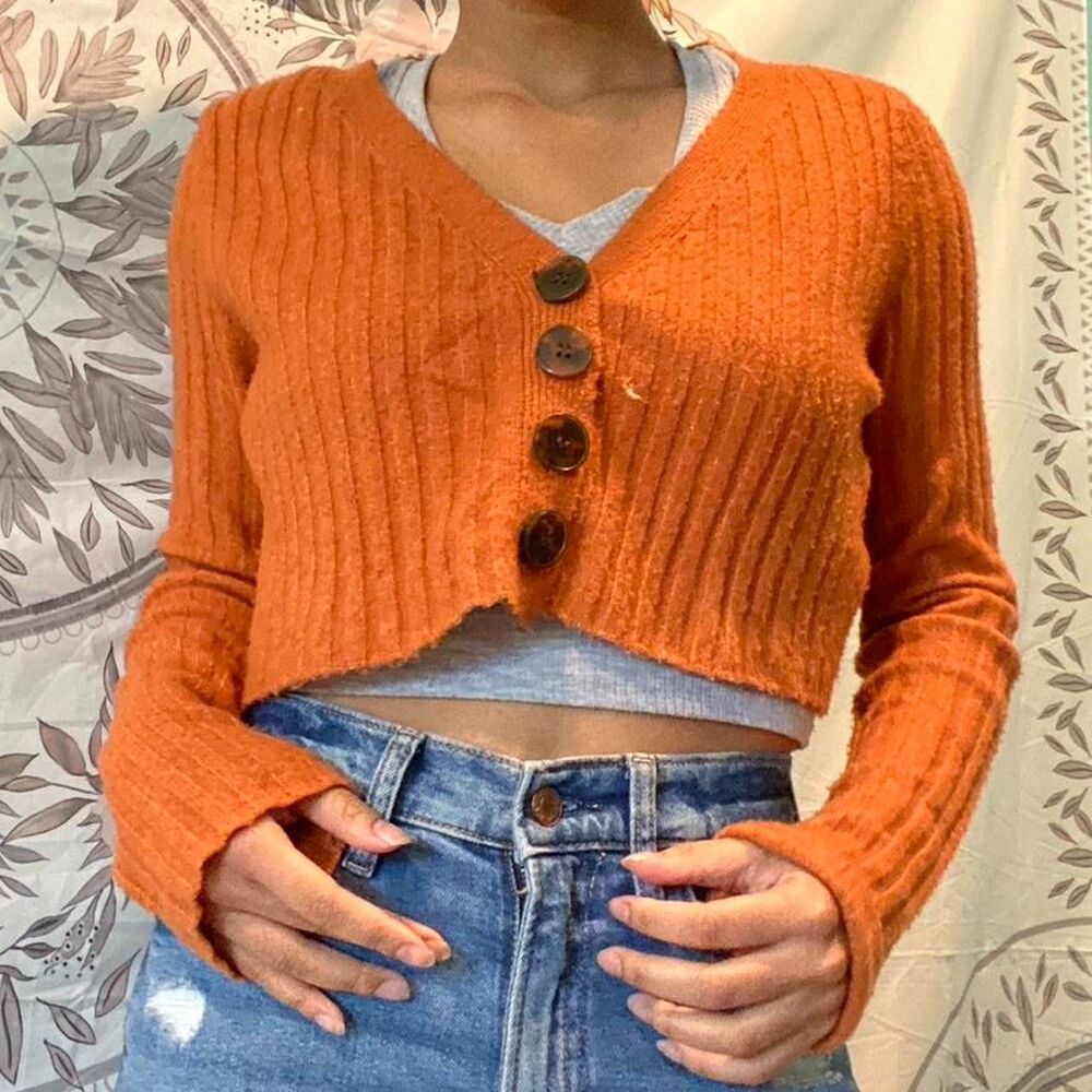 Urban Outfitters Women's Orange Cardigan